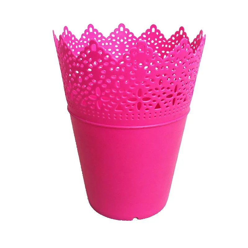 

New Home Decoration Accessories Hollow Simple Plastic Flower Arrangement Solid Color Vase Hollow Design For Wedding Decoration