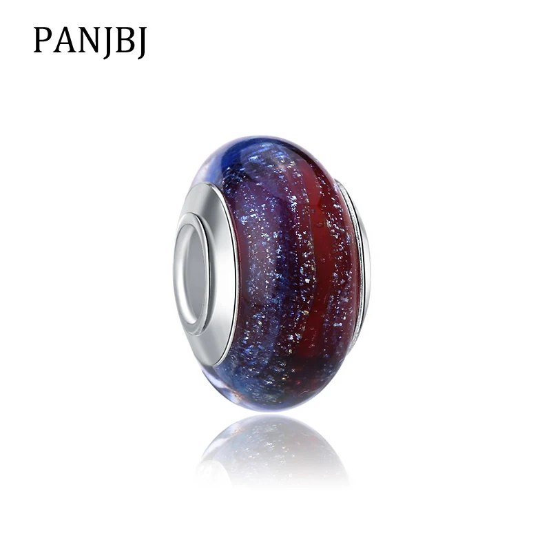 

New Original Alloy Bead European Murano Glass Bead Aolly Charm Sparkling Starry Night Fit Pandora Bracelets DIY Women Jewelry