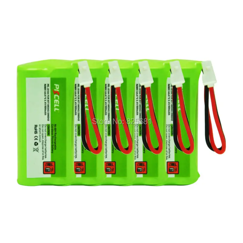 5pcs 2.4 Volt Ni-MH Battery Pack AAA 800mAh 2.4V NiMH Rechargeable Cordless Phone for BT166342/266342 JST-HE (PK-0104) | Электроника