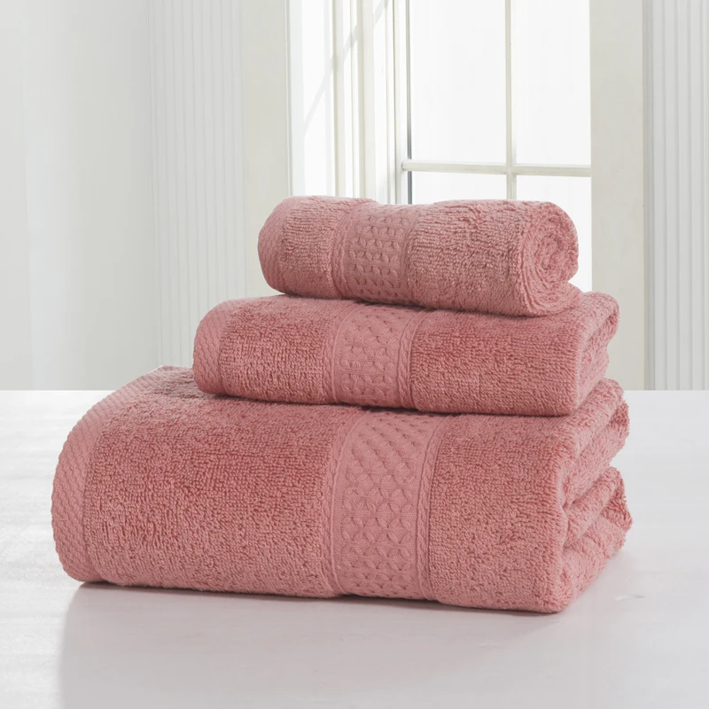 

SunnyRain 3-Pieces Solid Color Cotton Towel Set Bath Towel For Adults Face Towels Hand Towel toallas 360GSM