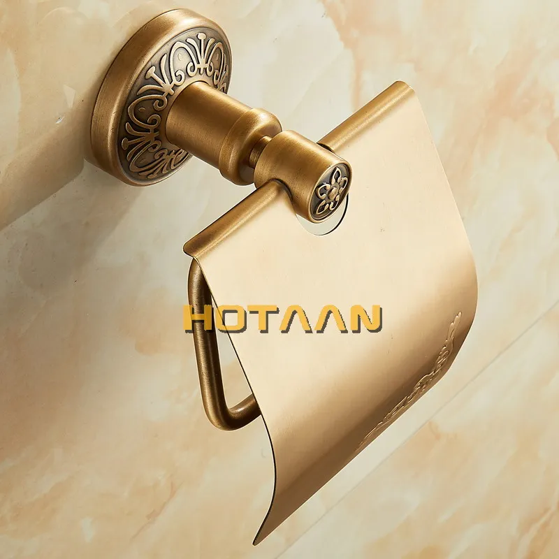 Solid Aluminium Toilet Paper Holder Antique Brass Color Tissue Roll Paper Box Classic Bathroom Accessories Toilet paper holder