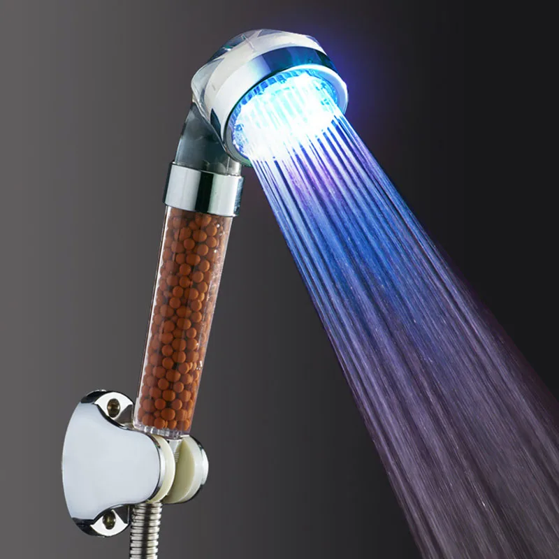

Temperature Control Shower Flush Bathroom Faucet System Set Bathtub Faucet LED Light Tropical Shower Headboard Handheld Shower