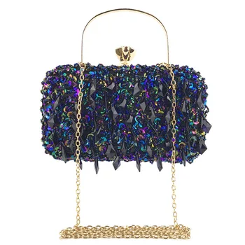 

Sparkling Sequins Women Evening Bags Tassel Clutch Diamonds Beaded Metal Evening Bag Chain Shoulder Party Ladies Handbags B168