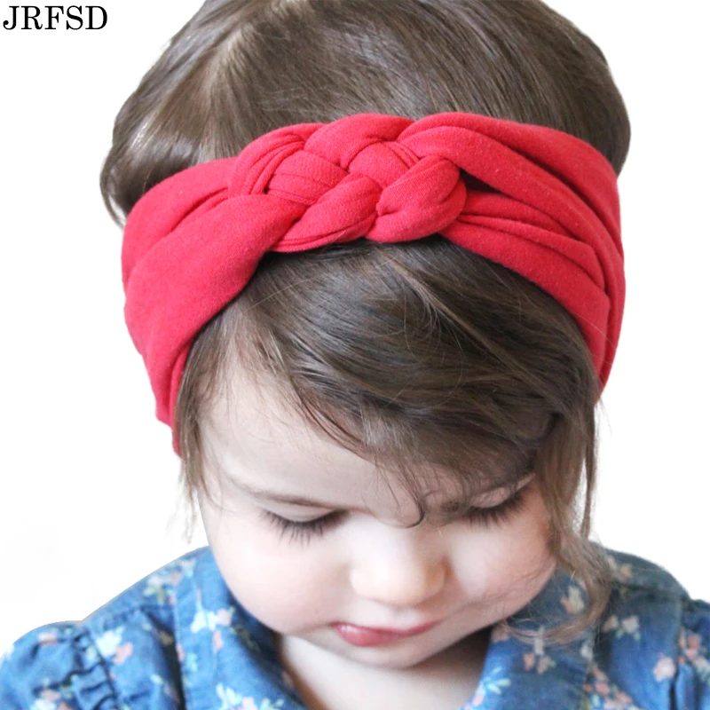 JRFSD Cute Solid color Headband Knot Hair Bands Elasticity Hairbands