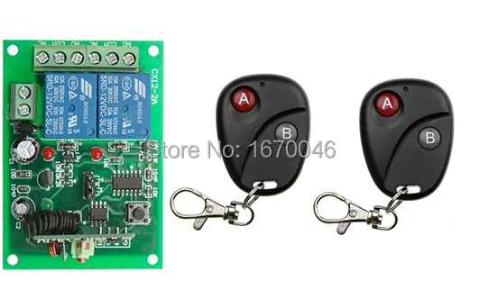 

2015 New DC 12V 2 CH 2CH RF Wireless Remote Control Switch System Momentary Toggle 315MHZ/433mhz