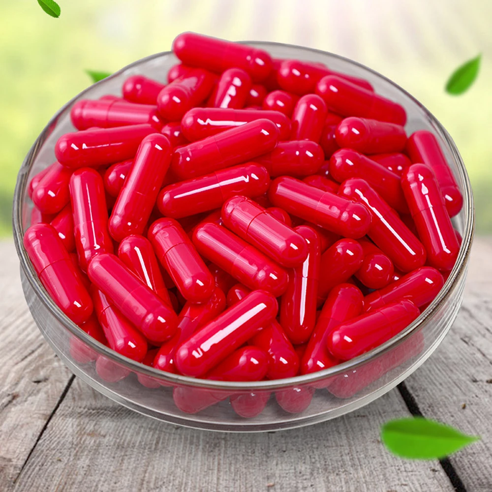 1000pcs lot free shipping red gelatin empty capsules hollow gelatin