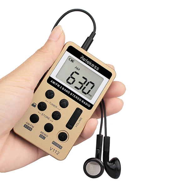 Retekess-Mini Pocket Radio Receiver, rádios portáteis, AM,