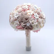 Свадебный букет de mariage горный хрусталь Букеты Свадебные s искусственная Роза цветок букет de mariée