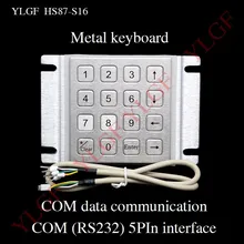 Клавиатура металла вверх, вниз, влево, вправо ylgf HS87-S16-C5 COM(RS232) 5-Контактный Терминал водонепроницаемый(IP65), пыли, против насилия