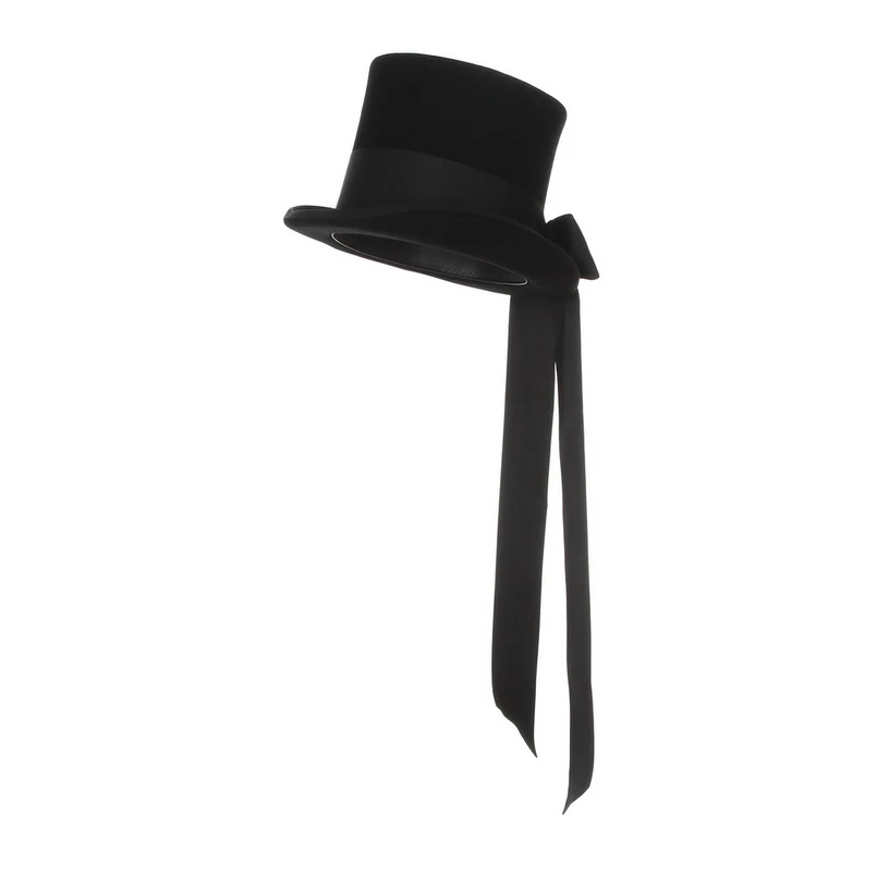 GEMVIE/ шерстяная фетровая шляпа с атласной подкладкой, шляпа-цилиндр ручной работы для мужчин, Mad Hatter, вечерние фетровые аксессуары для костюма, Волшебная Шляпа