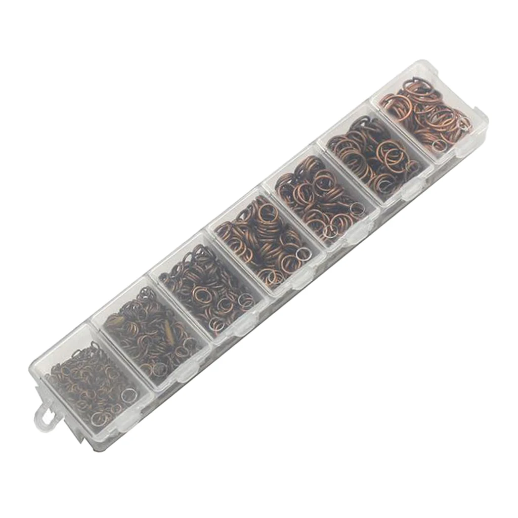 1450 Pieces 3/4/5/6/7/8/10mm DIY Jewelry Findings Single Loop Round Open Jump Rings Findings Accessories