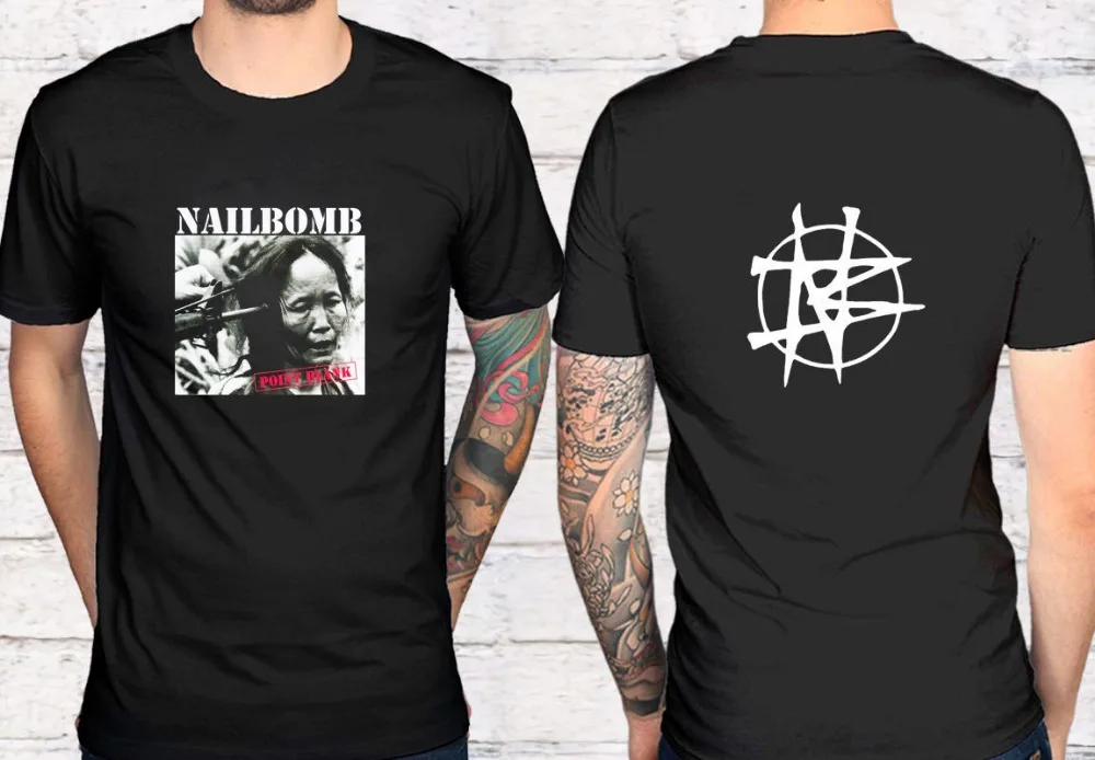 Ретро Рубашки для мальчиков короткие Для мужчин 2 боковых nailbomb точка blank'94 Sepultura кавалера круглым вырезом Best друг Рубашки для мальчиков