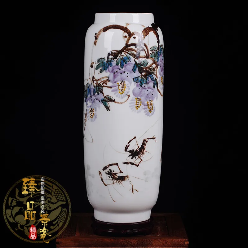 

Jingdezhen ceramic vase gifts Yapin famous hand-painted decorative porcelain Home Furnishing new living room
