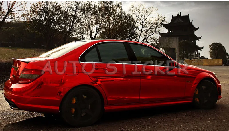 red chrome mirror vinyl car wraps 88