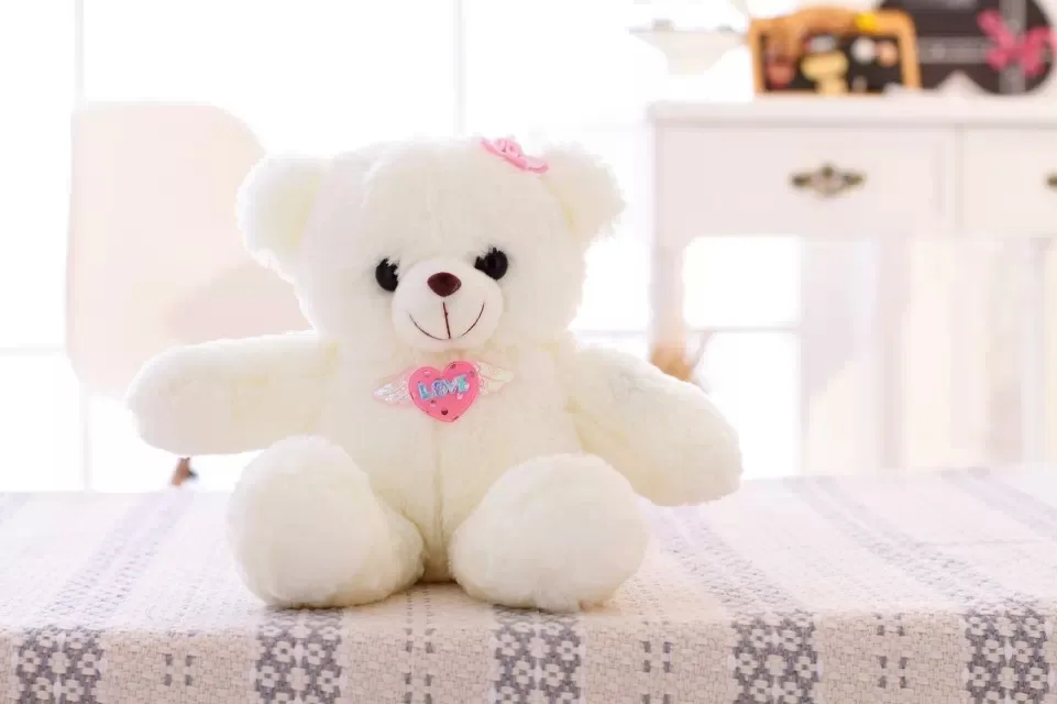 New hot 36 cm colorful glowing teddy bear luminous plush toy for Girl Children's Baby Birthday Gift Send Kids Lovely Soft Toy
