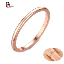 1.5mm cienkie pierścienie dla kobiet 585 złota róża Tone ze stali nierdzewnej Wedding Party pierścień dziewczyna biżuteria(China)