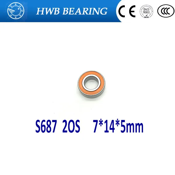 Free shipping 1PC 7X14X5mm S687 2OS CB ABEC7 S 687-2OS Stainless Steel Hybrid Ceramic Bearings/Fishing Reel Bearings | Обустройство