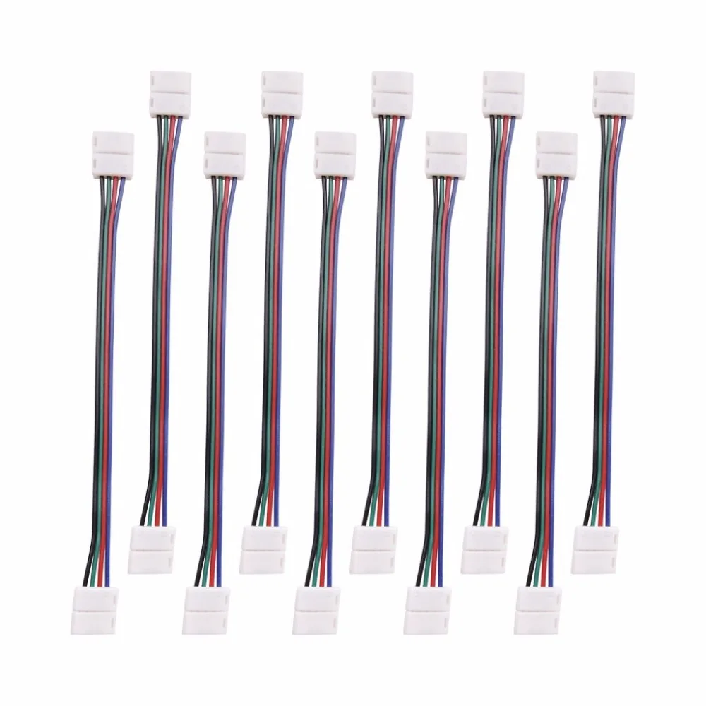 Mokungit 10pcs 10mm Wide RGB LED Strip Light Connector Adapter 4Pin Connector for 3528 5050 RGB