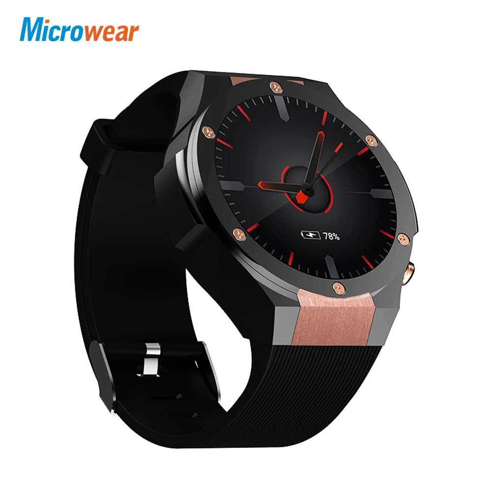 

Microwear H2 Smart Watch SIM Phone GPS WIFI 3G Bluetooth Android 5.1 MTK6580 16GB Camera Heart Rate Monitor Bracelet Wristwatch