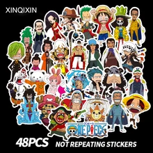 48pcs PVC Mini One Piece Stickers Fashion High Quality Waterproof PVC For Suitcase Refrigerator skateboard laptop