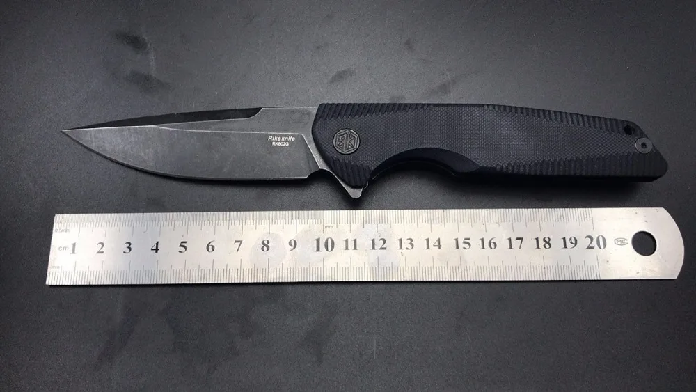 

Titanium & G10 Blackwash RK802G Model Rikeknfe 154CM Blade Bearing Flipper Camping Knife Hot Sell Free Shipping