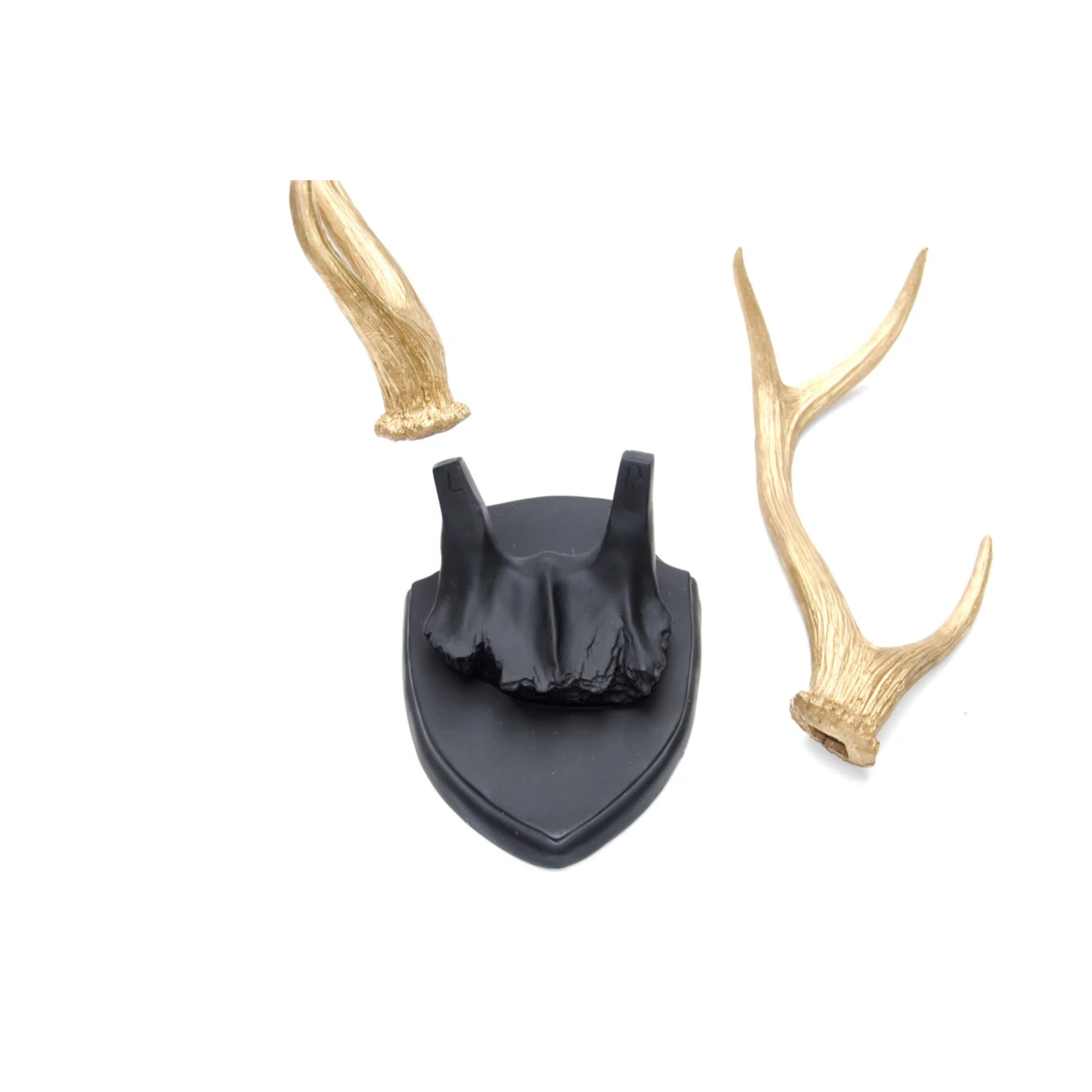 Large Faux Taxidermy Deer Antler Mount - Turquoise Skull and Gold Antlers - Unique Fake Resin Decor- Animal Friendly Wall Art - HT6308 (3)