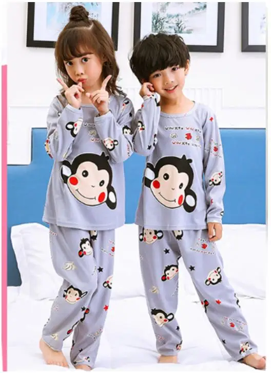

Spring Aumumn Girls Sleepwear Children Clothes Kids Clothing Set Boys Pajamas Sets Cartoon Animal Nightwear Pajamas