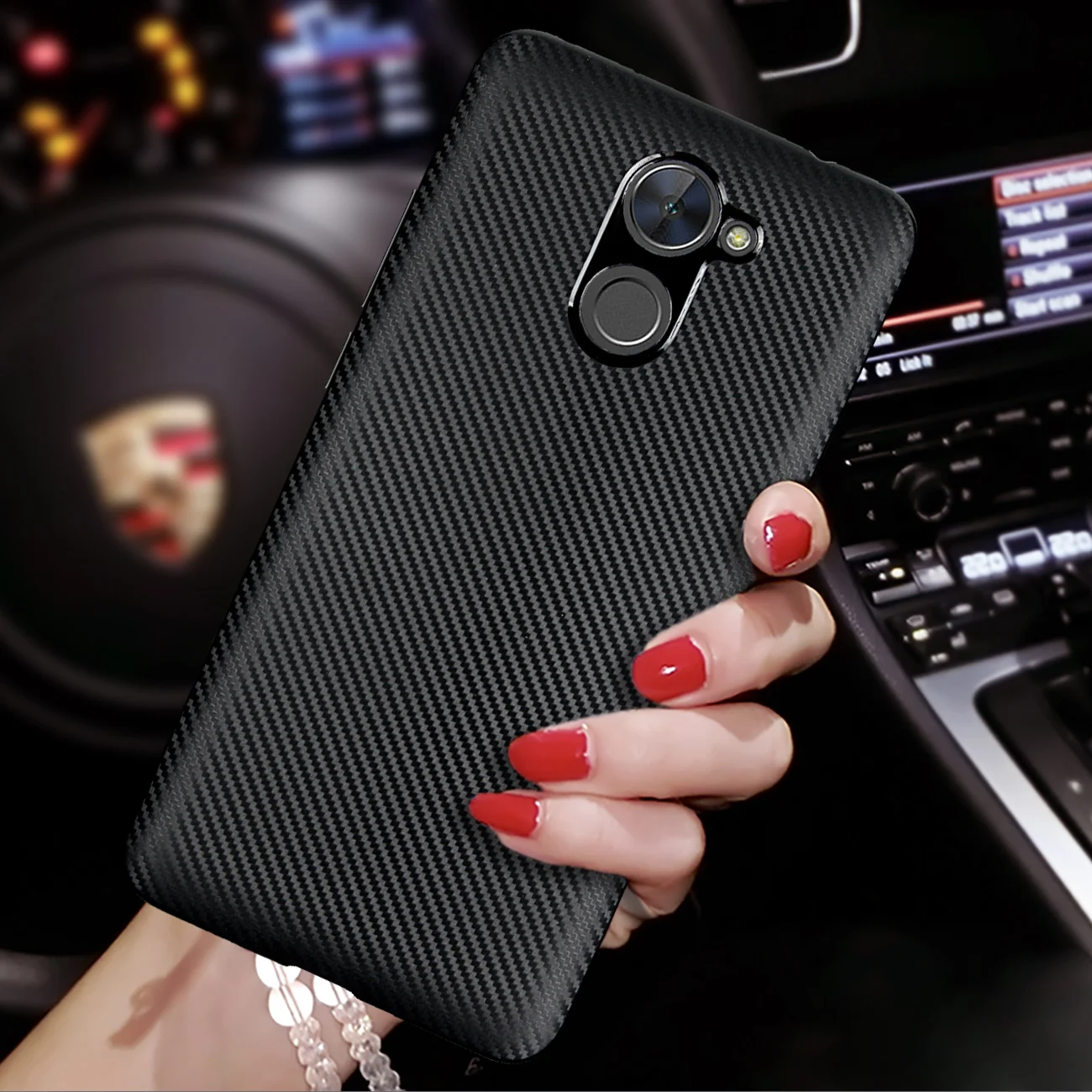 HATOLY For Fundas Huawei Y7 Prime Case Enjoy 7 Plus Ultra-thin Soft TPU Carbon Fiber Back Cover for 2017 / Nova Lite+ |