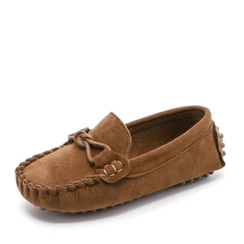 

Spring Autumn Children Casual leather shoes Soft Comfortable Loafers Boys Girls Boat shoes Fashion Kids Flats 02B