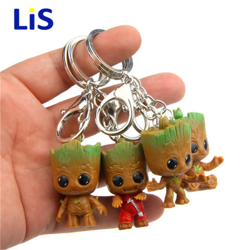 

4PCS Marvel Tree Elf X-Men Action Figure Sitting Posture Model Anime Mini Doll Decoration PVC Collection Figurine Toys Keychain