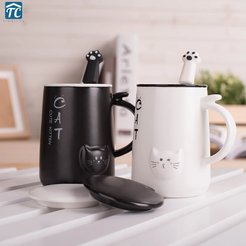 Details about   Cute Cat 400Ml Cafe Coffee Mug Ceramic Drinking Cups Large Capacity with Spoon