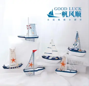 

2pc/lot Mediterranean Style Sailing boat Mold Wooden Sailing Vessel Shape desk Decor Creative gift for friend