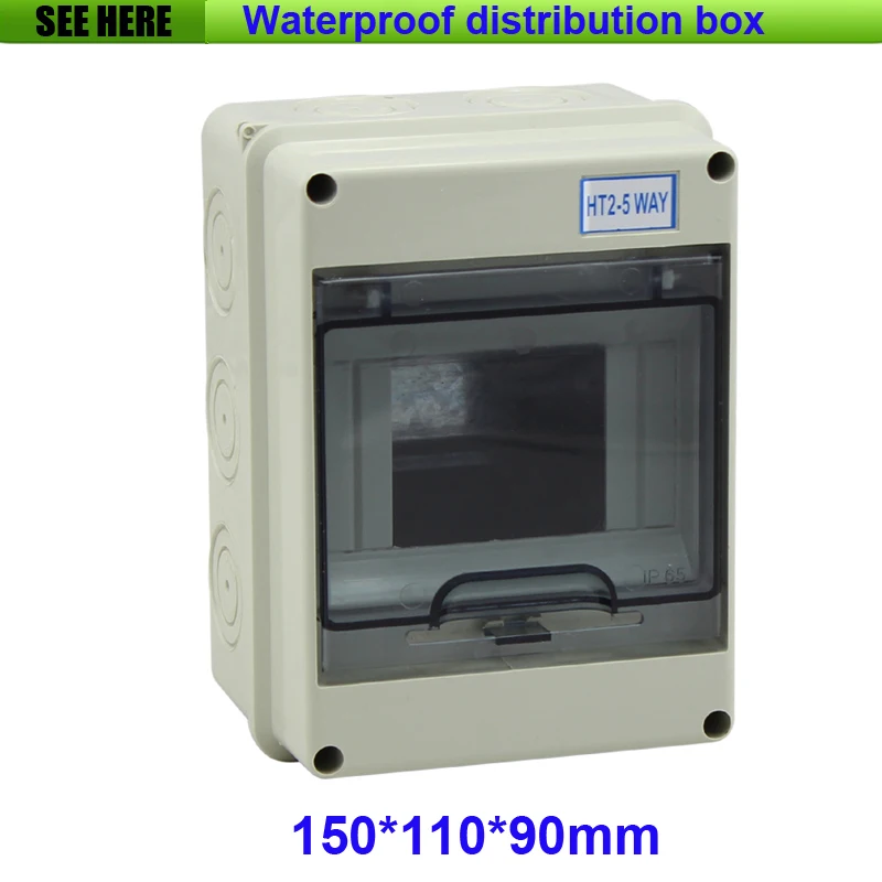 Free Shipping 2 5 Way Plastic Distribution Box For Circuit Breaker Indoor On The Wall 150