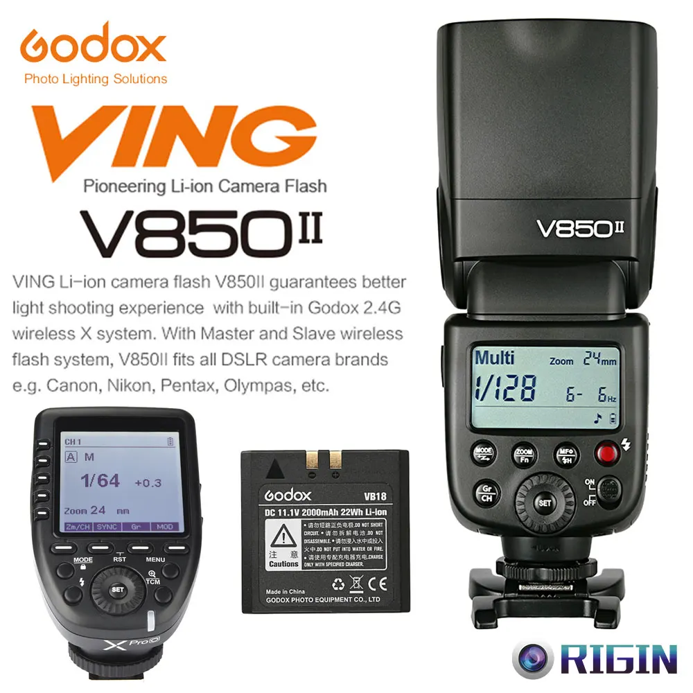 

Godox V850II GN60 HSS 1/8000s Speedlite 2.4G Wireless X System With lithium battery+Xpro-O Transmitter Kit For Olympus/Panasonic