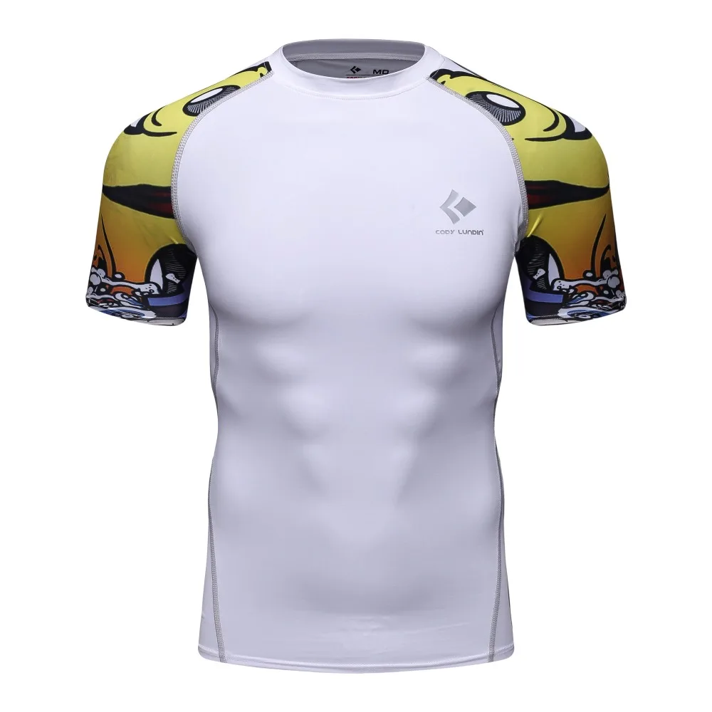 

2018 Summer Fitness Mens Cody Lundin Brand Compression T Shirts short sleeve Base Layer Bodybuilding Tights Tops Male