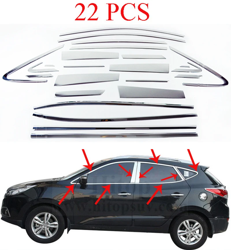 

window frame/cover/trim/sill for Hyundai Tucson IX35 2010-2017,stainless steel,full window ,16pcs or 22pcs, guarantee quality