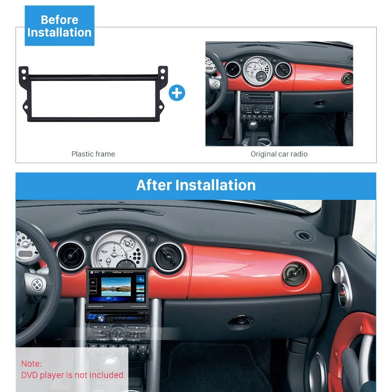 Seicane 1 Din Panel Plat Mobil dalam 