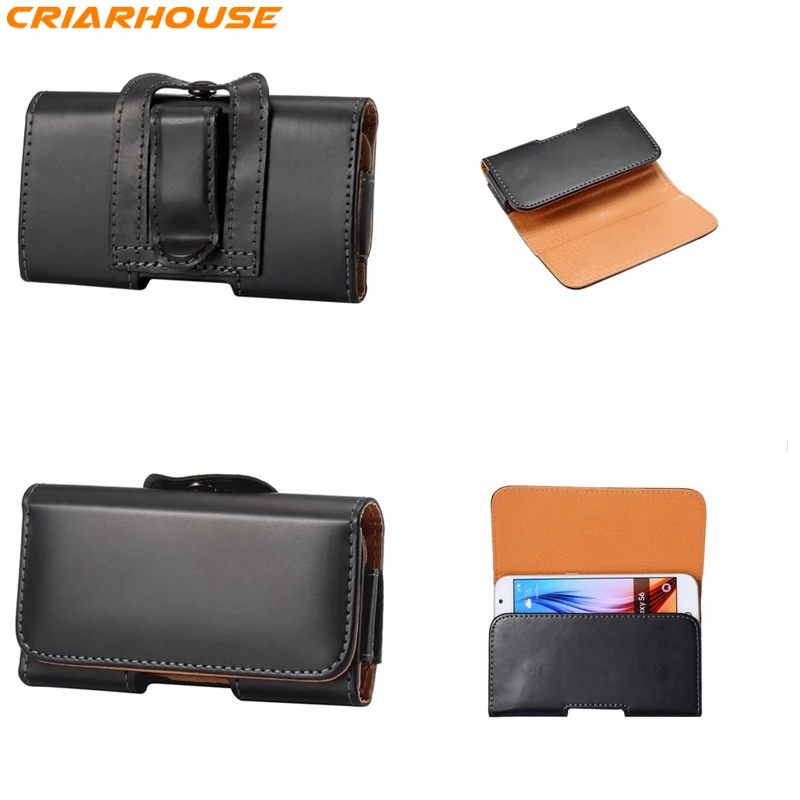 Universal Belt Clip Buckle smooth Light Leather Cell Phone Case Flip