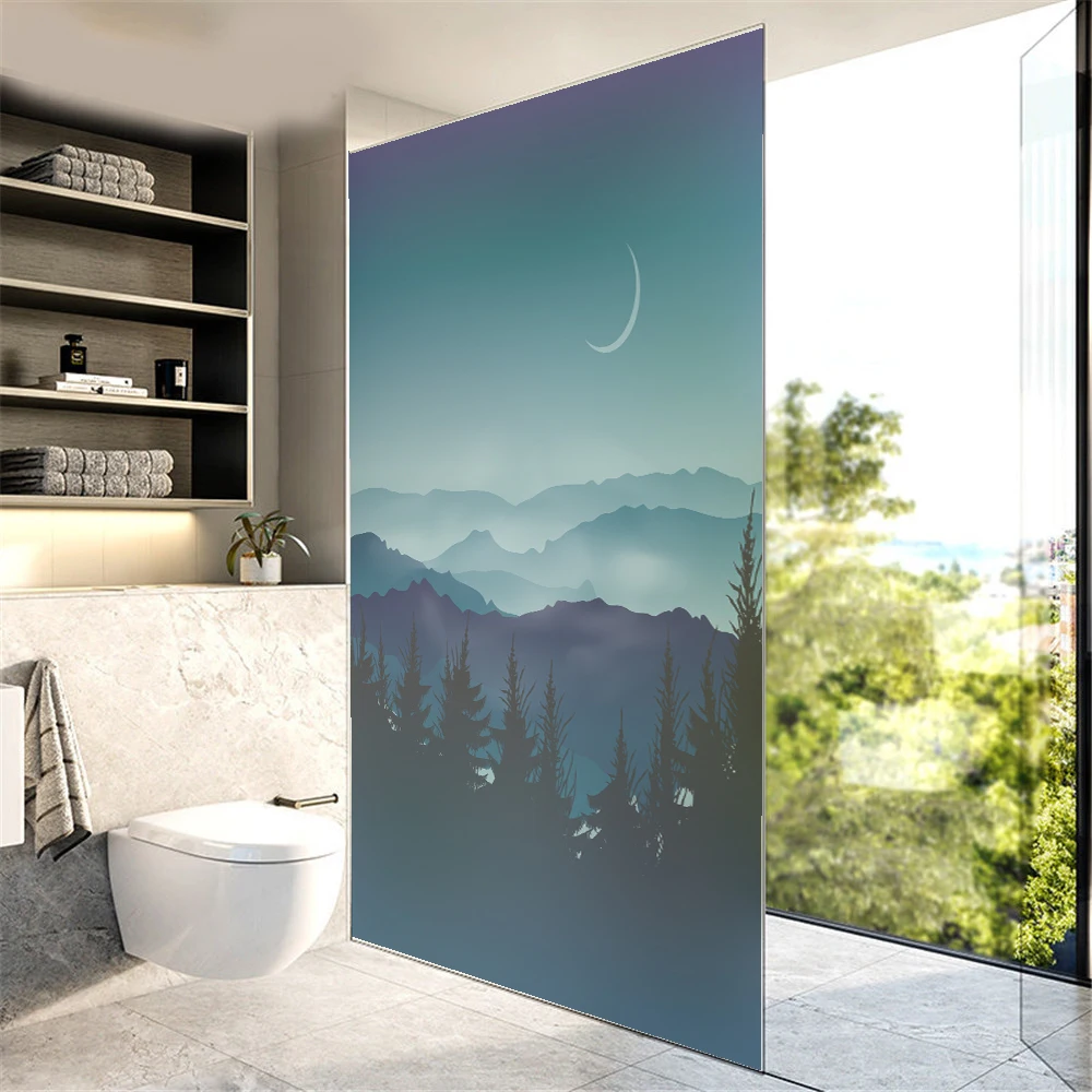 forest PVC Frosted window Privacy Home Bedroom Bathroom Glass Window