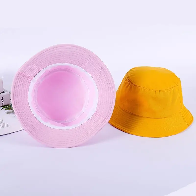 Vente Chaude 7 Solide Couleurs Seau Chapeaux pour Femmes Hommes Панама Seau cap Femmes Chapeau