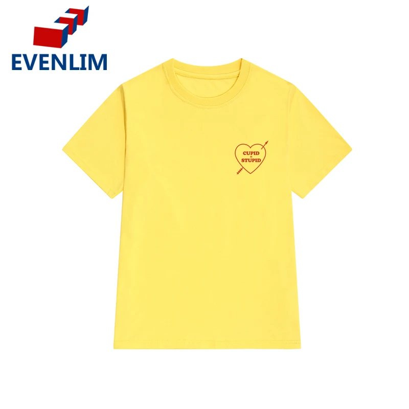 EVENLIM Новый 2018 белый 100% хлопковые футболки с короткими рукавами Для женщин летний