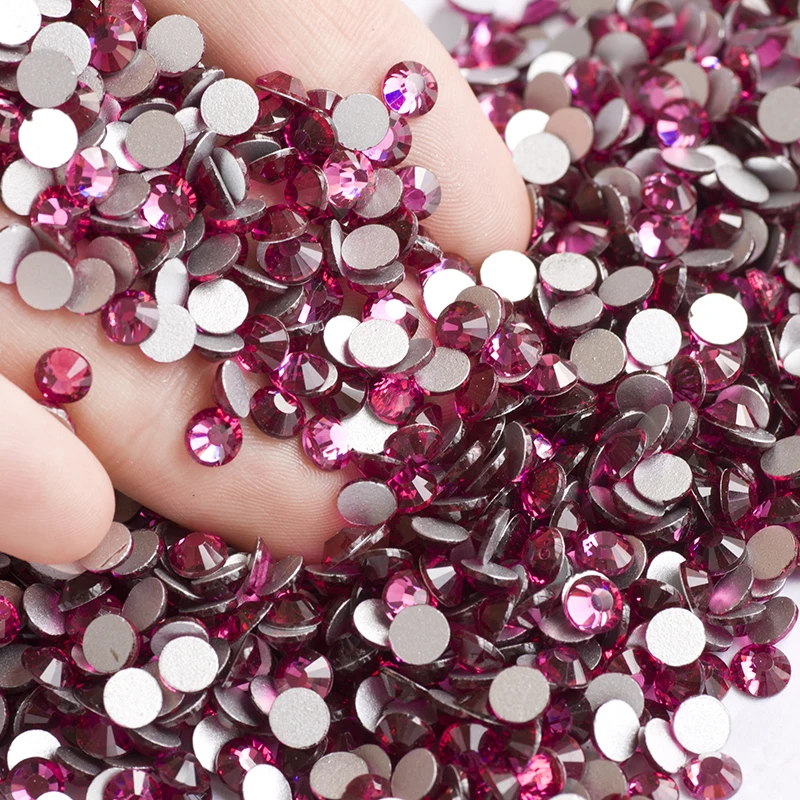 

Free Shipping 1440pcs/lot ss16 Fuchsia Color Rhinestones Nail Art Silver Plated Rhinestones,Good Quality Wholesale and Retail