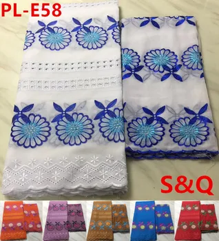 

High quality latest african laces african swiss voile lace in switzerland 5+2yards african fabric for dress cotton lace PL-E58