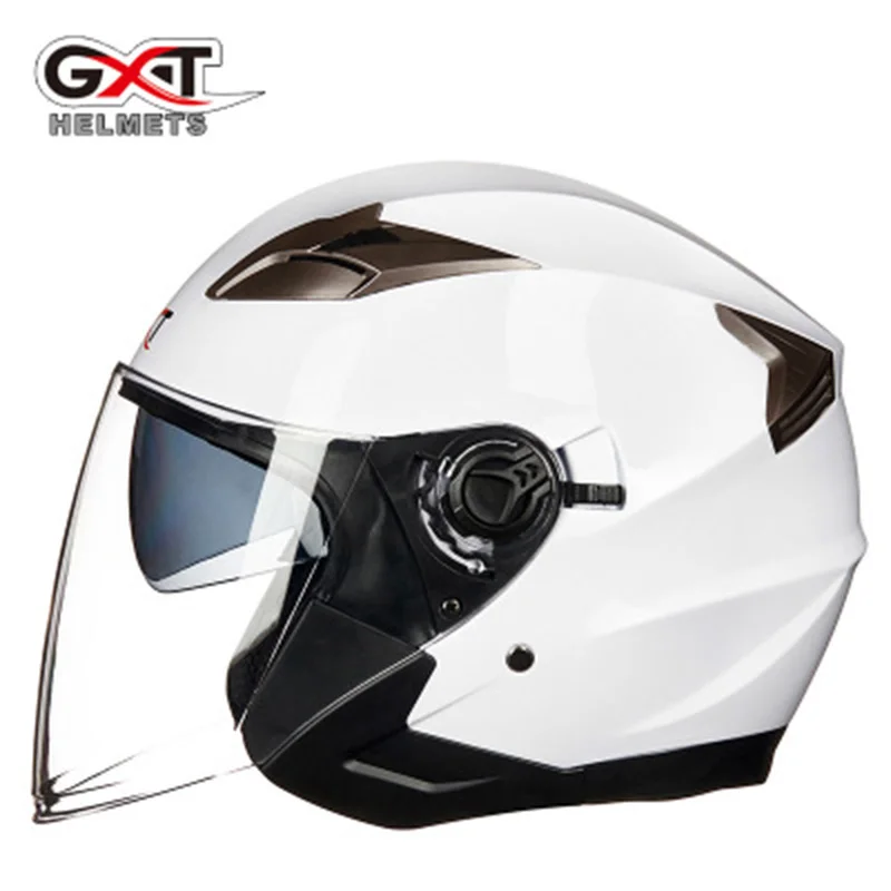 Летний Новый GXT двойной объектив мотоциклетные шлемы Половина лица ABS