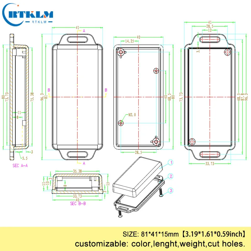 DIY корпуса чехол для электронного проекта 81*41*15 мм настенные ABS пластиковые корпуса diy Распределительная коробка корпус прибора