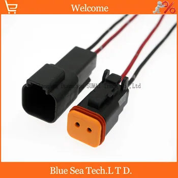 

Sample,2 Pairs Deutsch DT04-2P and DT06-2S 2Pin Engine/Gearbox connector,DRL plug with cable for car,bus,motor,truck etc.