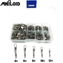 MNILOID 200 шт Вращающиеся твердые кольца Разъемный соединитель для рыбалки вертлюги оснастки 4#/6#/8#/10#/12# рыболовные аксессуары