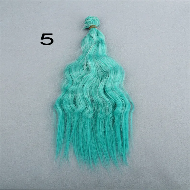 5 25 см свободные вьющиеся волосы утки для BJD/Blyth/американские куклы DIY аксессуары - Цвет: 5