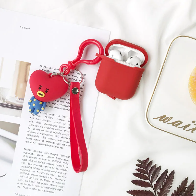 Cute Silicone Case Earphones For Apple Airpods i12 TWS Air Pods 1 2 3 Bluetooth Headphone Cover Cartoon Panda Box with Keychain