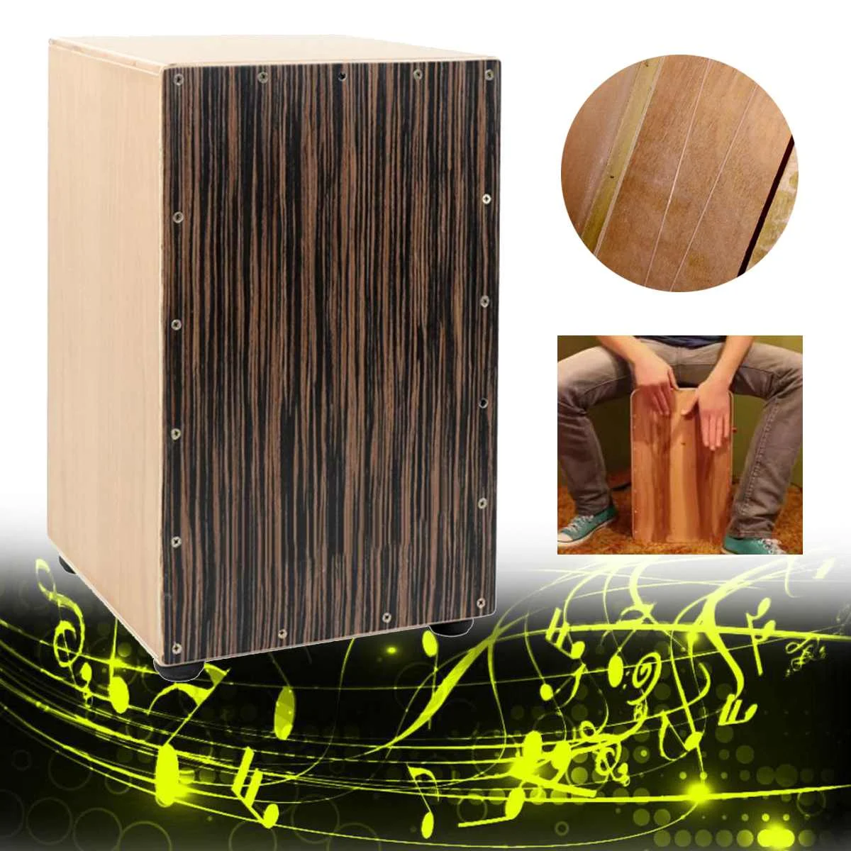 

Mano Percussion Cajons Drum Flamenco Drum Box Maple Veneer Finish Ebony Wood Adults Musical Percussion Instruments Entertainment